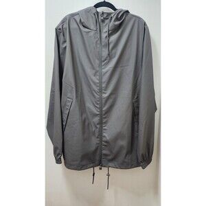 RAINS womens storm breaker w3 Hooded rain jacket Full Zip Grey XL waterproof nwt
